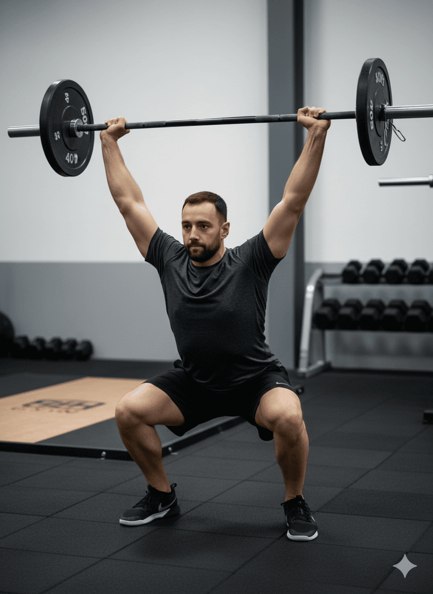 Timo lifting weights